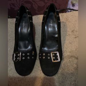 Sacha too black suede heels